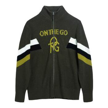 Fashionable slim fit zipper cardigan in wool and cashmere