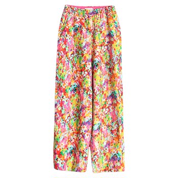 Gelanxiu 2025 winter new woolen straight pants warm shopping mall same style women's clothing