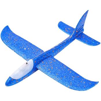 Foam airplane luminous hand- thrown airplane toy outdoor's large internet celebrity assembled spin model street stall popular