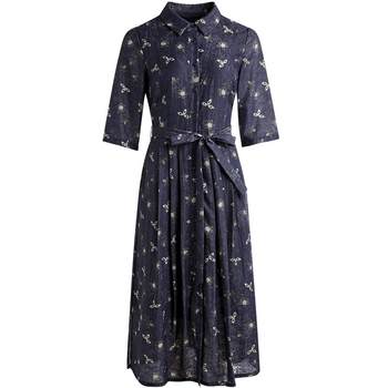 Matiannu printed shirt collar waist dress