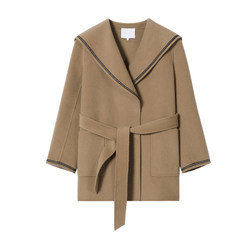 Piao Lei 100% Sheep Wool Wool Coat 2023 New Retro Lapel Waist Belted Coat Jacket Women's Winter Premium