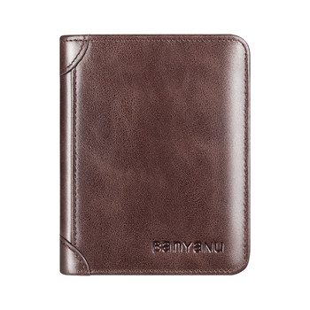 Men's wallet genuine leather short driver's license multi-function
