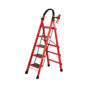 ladder herringbone ຄົວເຮືອນ ladder folding telescopic thickened ladder ໂລຫະປະສົມ housewarming ຍີ່ຫໍ້ເທິງສິບຂອງ ladder ຂັ້ນຕອນສີແດງ