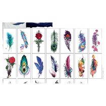 Feather Tattoo Sticker Abdomen Covers Belly Scars Abdominal Feather Stretch Marks Waterproof and Long-lasting Female Collarbone