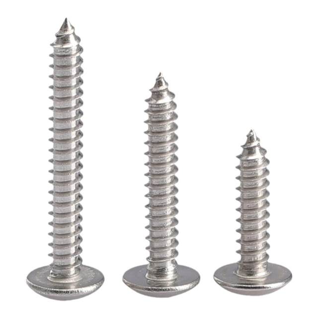 Stainless steel cross mushroom head large flat head self-tapping screw