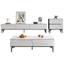 Carls Italian style minimalist slate coffee table TV cabinet combination modern simple light luxury style living room rectangular coffee table