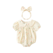 Fanhunting baby summer clothes newborn clothes baby girl going out jumpsuit full moon 100 days summer clothes