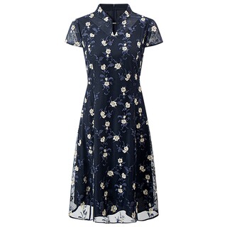 【松弛假日】娜尔思气质百合新中式短袖连衣裙25夏A字裙博主同款