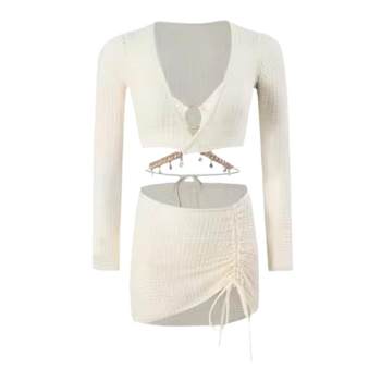 Split bikini hollow slimming women's four-piece swimsuit set