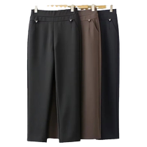 Middle-aged mother long pants womens 2024 autumn and winter new loose straight pants middle-aged and elderly casual high-waisted trousers