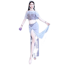 Belly dance clothing spring and summer new embroidered ruffled suit oriental dance practice clothing performance clothing for beginners
