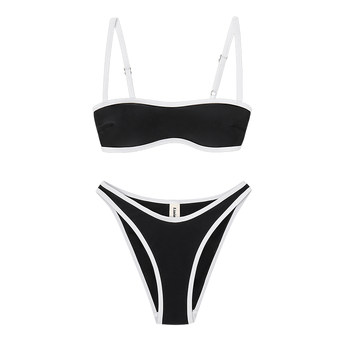 Limone black split swimsuit women's beach resort style