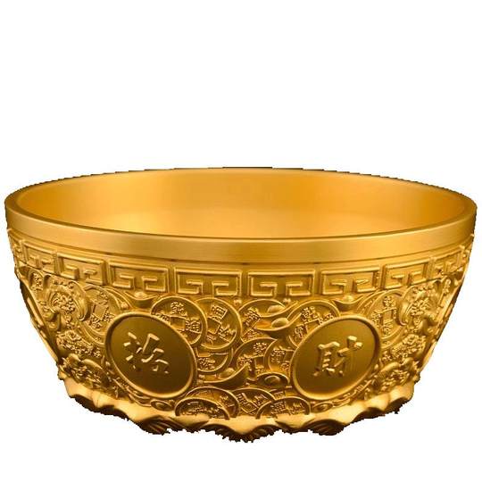 Pure copper daily dou gold copper coin jar gather wealth brass rice jar attract wealth and treasure copper jar transfer treasure pot ornament copper bowl