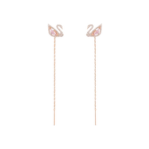 (Self-operated) Swarovski Dazzling Swan series drop-shaped swan earrings