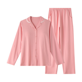 Pajamas ຝ້າຍບໍລິສຸດຂອງແມ່ຍິງທີ່ມີ pad ຫນ້າເອິກ