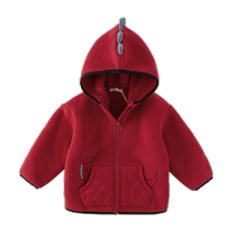 David Bella Boys Polar Fleece Jacket 2024 Autumn and Winter New Top Boy New Year Red Cardigan