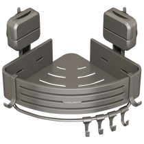 优勤枪灰吸盘置物架免打孔壁挂浴室卫生间收纳加大加厚三角篮