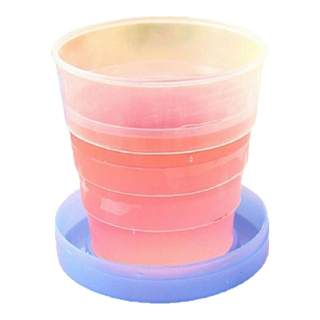 旅行便携式可折叠水杯伸缩杯食品级耐高温压缩杯卡通旅游漱口杯子