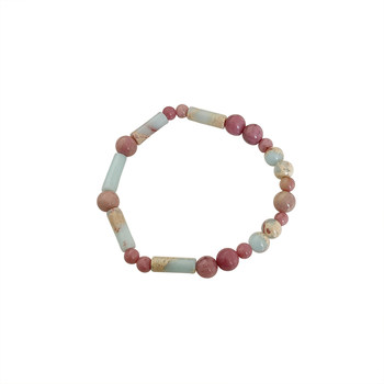 ສີກົງກັນຂ້າມ Shoushan stone beaded bracelet ສໍາລັບແມ່ຍິງ summer ins light luxury niche design elastic bracelet internet celebrity hot style hand jewelry