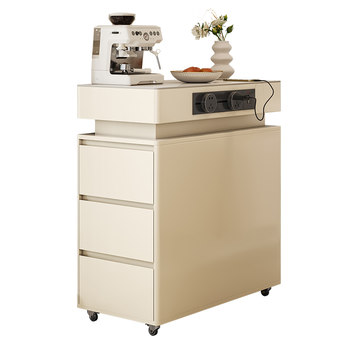 Island cabinet single cabinet household movable independent narrow island cabinet modern simple small apartment rock slab dining table side cabinet