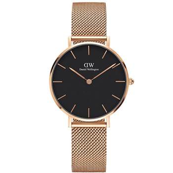 Dw watch women's metal braided strap 32mm flowing gold watch