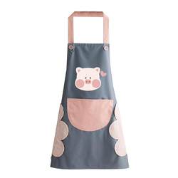 Fashionable waterproof and oil-proof cooking apron for kitchen household cute Korean version of female apron thin work printing custom