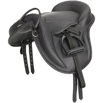 Decathlon saddle childrens beginner saddle small pony saddle pony pony black equestrian equipment OVHR