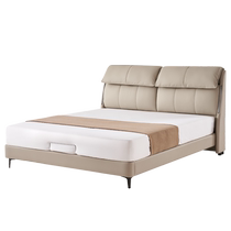 Gujia Home Modern Simple Leather Bed Little Elephant Ears Double Bed Master Bedroom High-End Atmosphere 8161