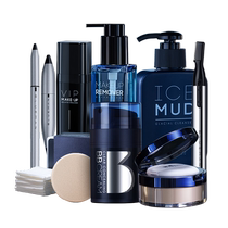 Zun Blue Mens Cosmetics Suit Full Set Beginner Boy Flawless Cream Poudre maquillage liquide Ensemble de créateurs