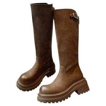 Increased thickness thick sole slimming tall boots knight boots