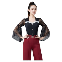 Latin dance top practice clothing 2024 new female adult modern national standard social dance waltz clothing