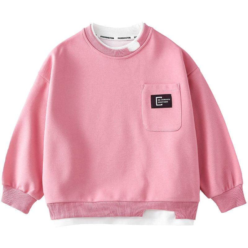 Boys' sweatshirts spring and autumn 2026 spring new style children's large and medium-sized boys' spring round neck pullover long-sleeved tops