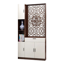 Luxury mansion entrance screen partition cabinet new Chinese style shelf living room modern solid wood facing the door double-sided