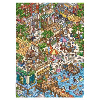 Phuket Island Scenery Stickers Rice Cake Cultural and Creative 3.0 Series Sea Breeze Salty Miniature Scene Miniature Scene Handmade DIY Toy Collage Decompression Toy Girl Gift Pass Time Immersive