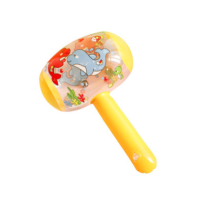 Children's inflatable hammer toy small hammer cartoon inflatable baby beat stick punishment props with whistle bell