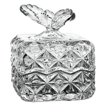Bohemia crystal glass sugar bowl imported from the Czech Republic Nordic light luxury high-end simple living room butterfly ornaments