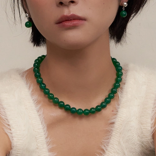 Изумрудное ожерелье из жемчуга, китайский стиль