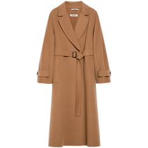 (Chinese Valentines Day gift) MaxMara 2024 early autumn new womens sheep wool lace-up coat 9016104306