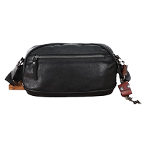 Wanye genuine leather mens shoulder bag soft leather business crossbody bag first layer cowhide cross-shoulder bag casual carry-on small backpack