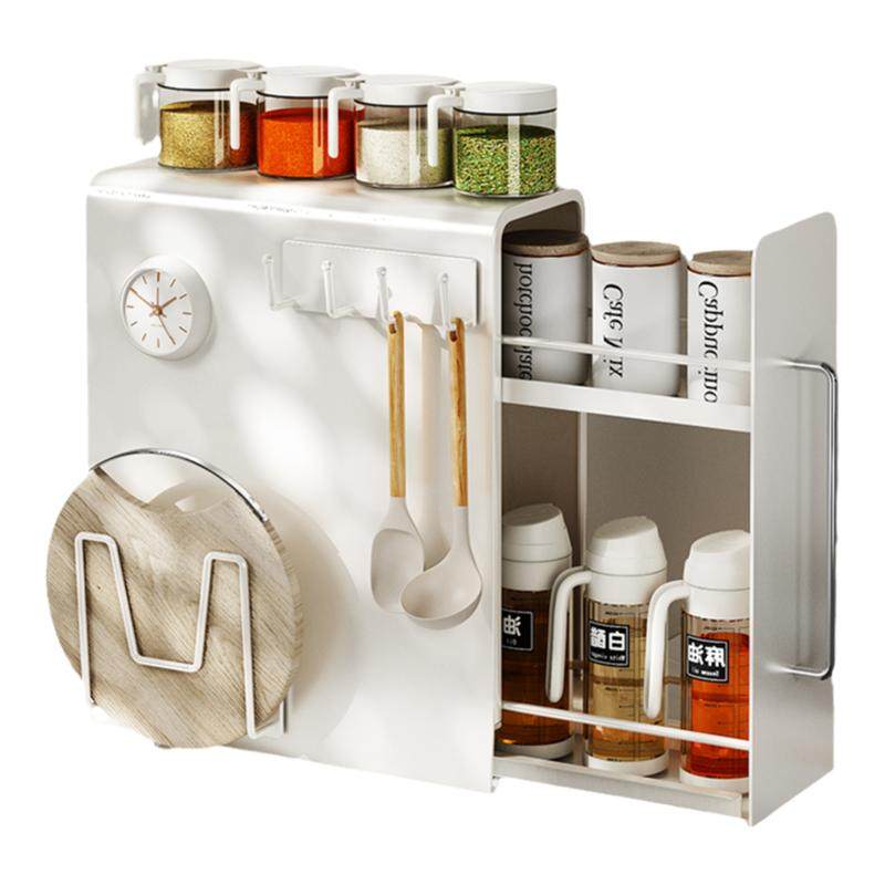 ASheng double-layer pull-out kitchen seasoning storage rack