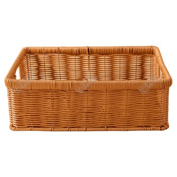 Lx008 imitation rattan simple brown house handmade rectangular display storage outdoor storage basket 36*26*12