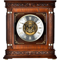 (Self-operated) SEIKO Japanese Seiko silent engraved time table clock living room quartz clock table clock movement solid wood