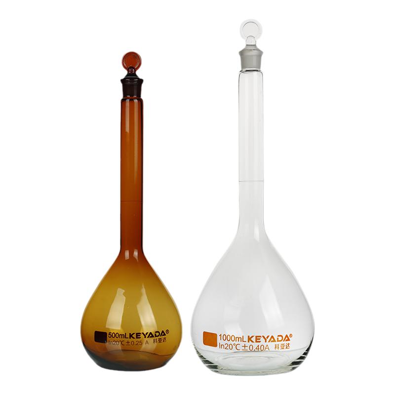 Keyada glass volumetric bottle with stopper grinding