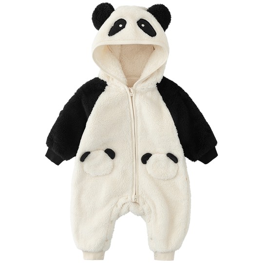 Papa crawling autumn and winter baby jumpsuit cute shape baby crawling suit to keep warm when going out