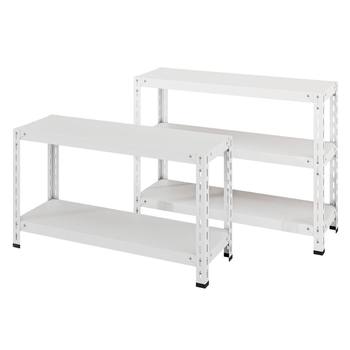 Second floor floor-standing desktop shelves