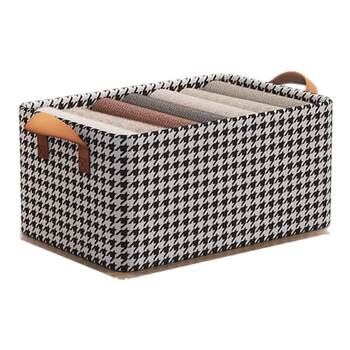 6 packages of houndstooth clothing storage boxes for household use
