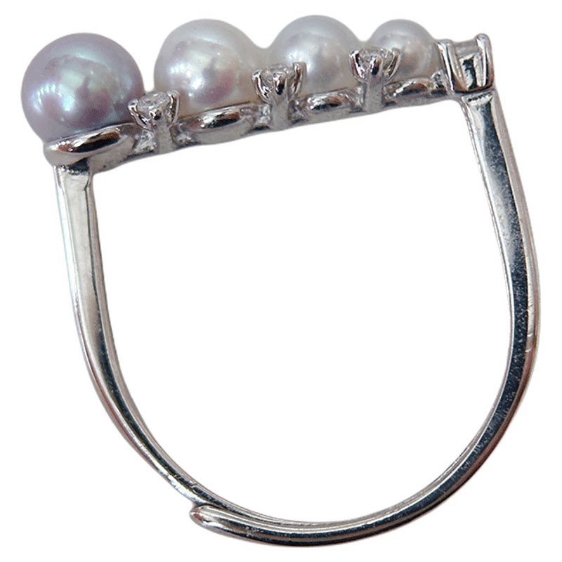 Zhenshe natural pearl gradient ring S925 sterling silver