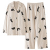 Pure cotton women's pajamas for spring and autumn plus size close-fitting wear