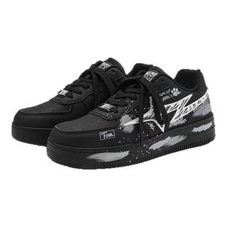 汤姆猫鞋子男鞋板鞋男款2025新款学生高级感休闲鞋时尚潮流小黑鞋