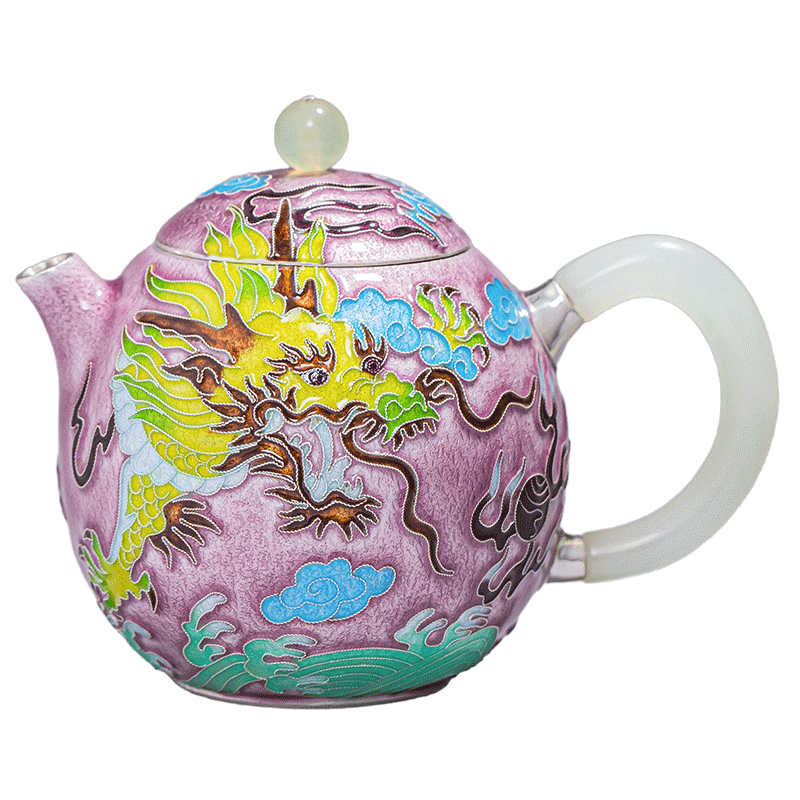 希少中国七宝燒 seven treasures burning silver pot Latest Best Selling